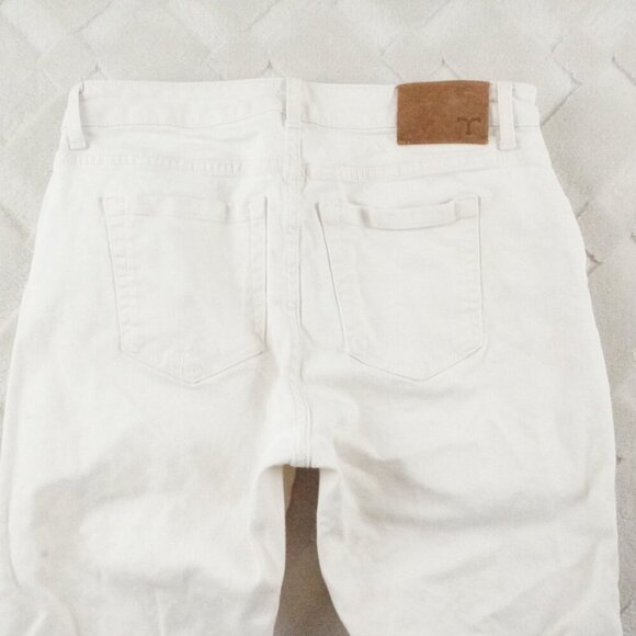Tecovas High Rise Straight Leg Jean Womens 29 White Denim Western Rodeo Cowgirl - Picture 13 of 14